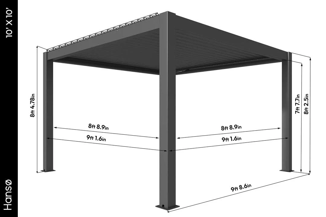 Hansø Aluminum Pergola Kit - Image 25
